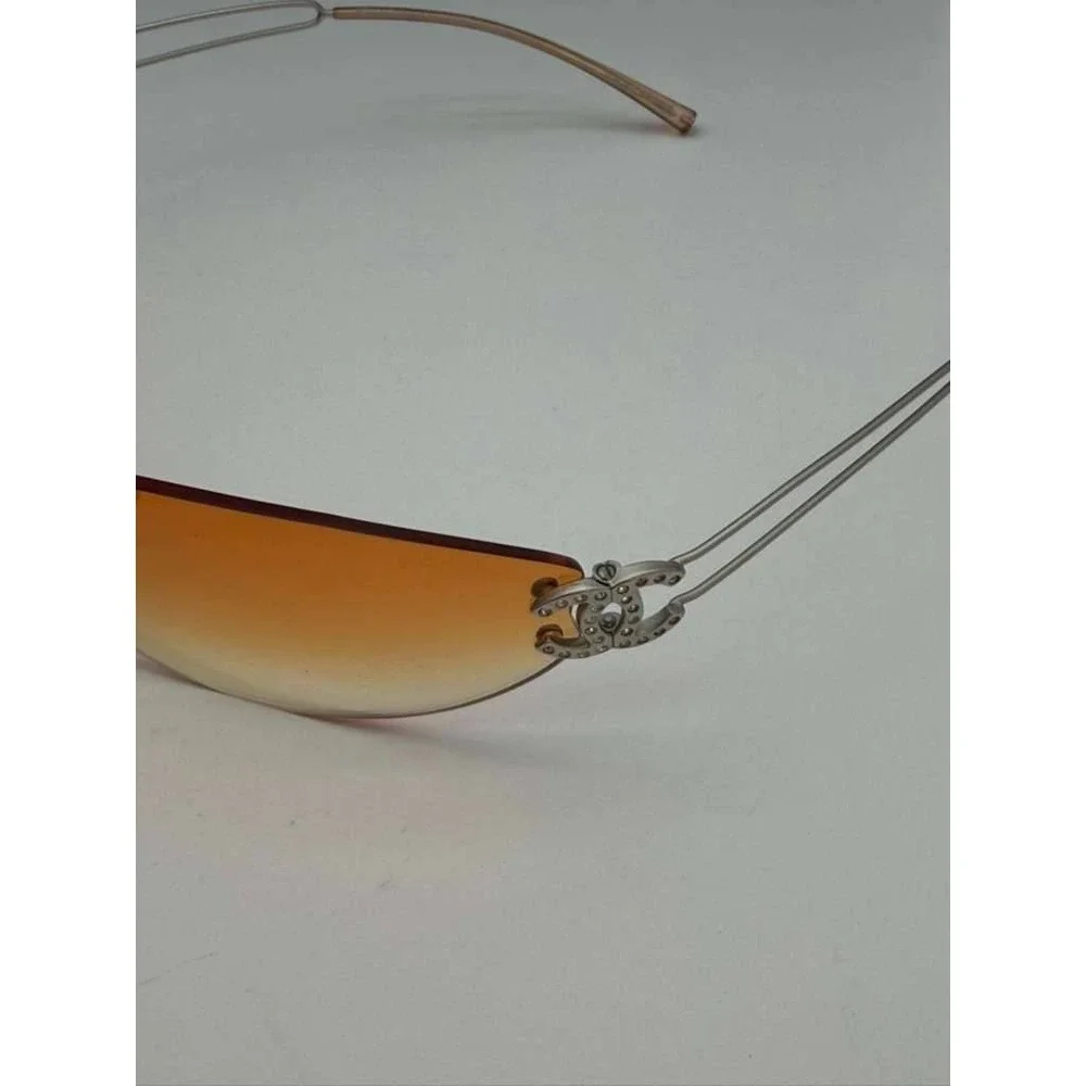 CHANEL Vintage‎ Rimless Sunglasses WS23830 Orange – 100% Authentic – Rare Y2K